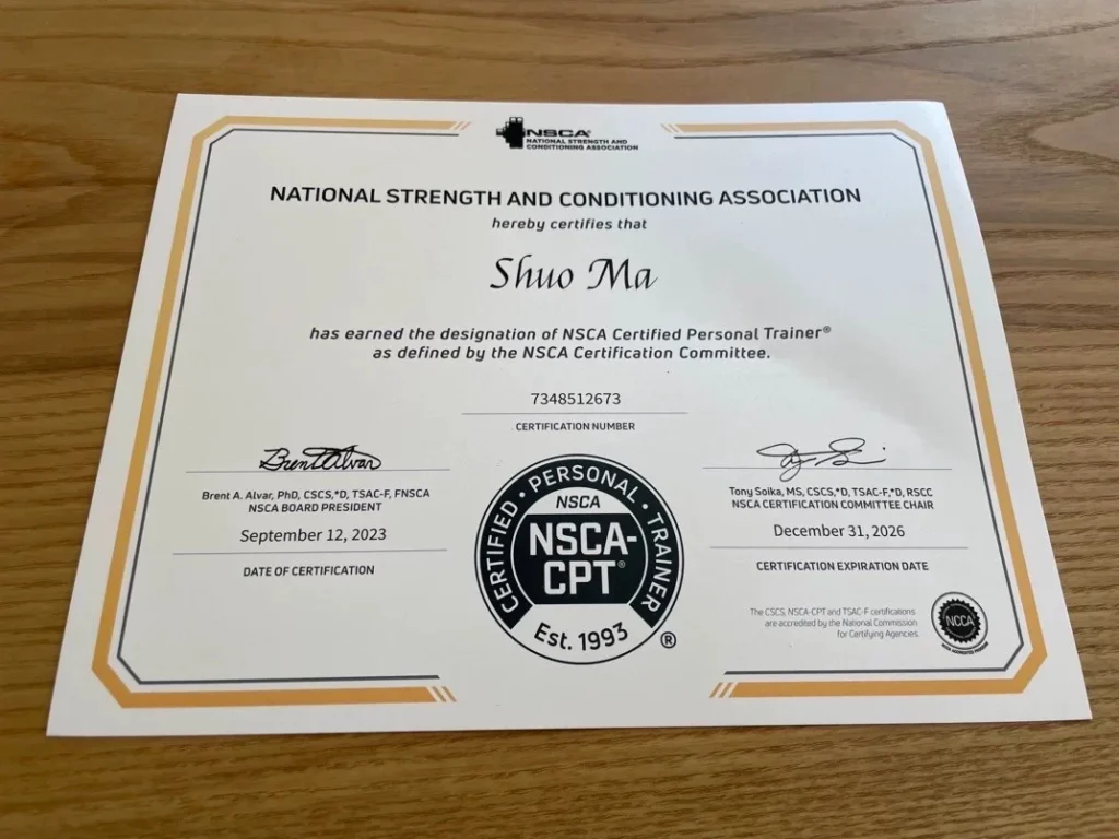 NSCA-CPT 國際私人教練證照範例（一） - DREX 動人學院