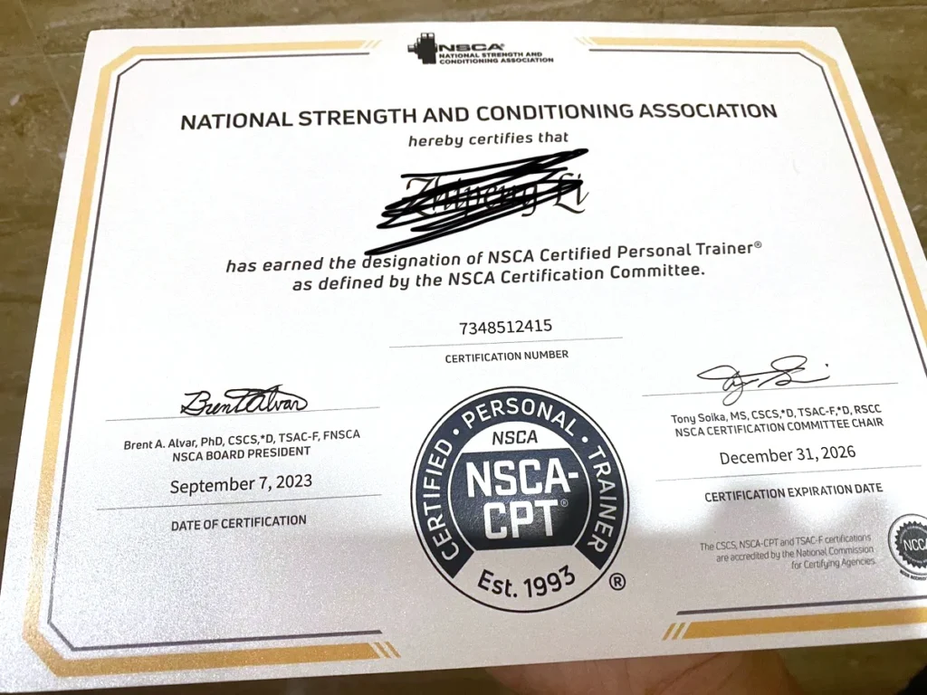 NSCA-CPT 國際私人教練證照範例（三） - DREX 動人學院