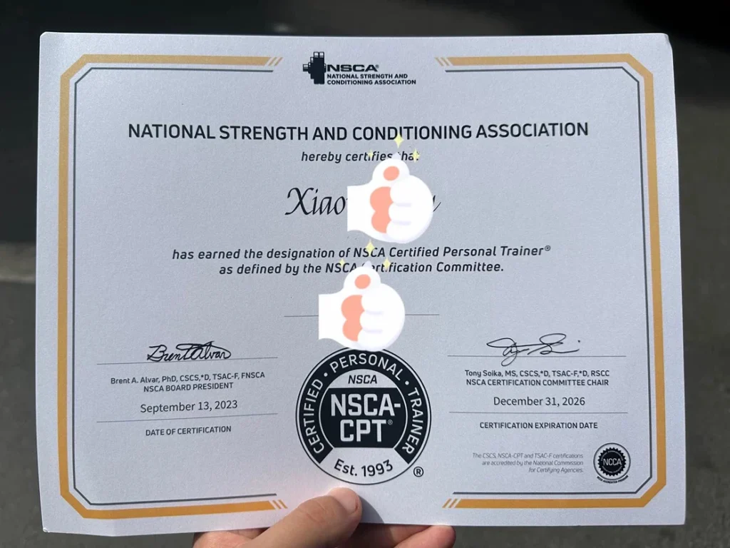 NSCA-CPT 國際私人教練證照範例（六） - DREX 動人學院